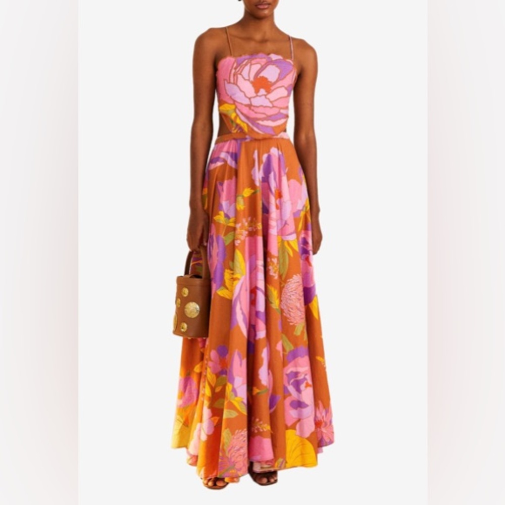 NWT Farm Rio Floral Cutout Maxi Dress